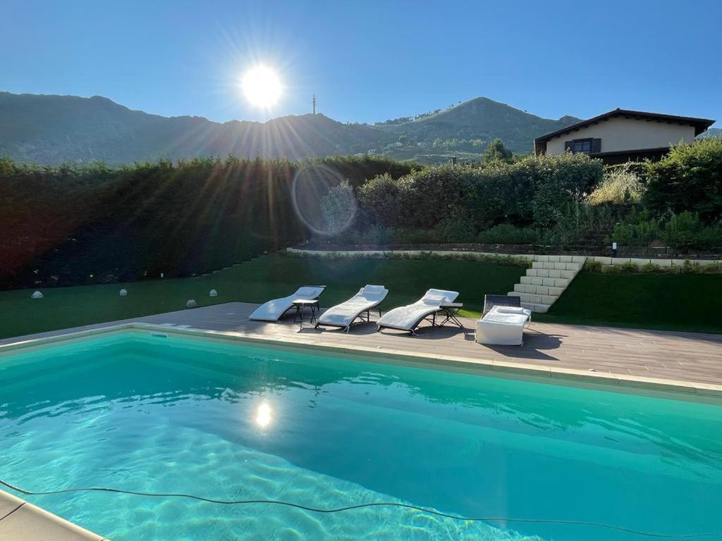 Villa Siciliana Con Piscina E Vista Panoramica Sul Mare Borgetto Exterior photo